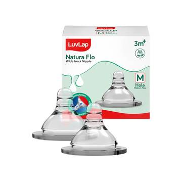 LuvLap Natura Flo Feeding Nipple for Wide Neck Bottle